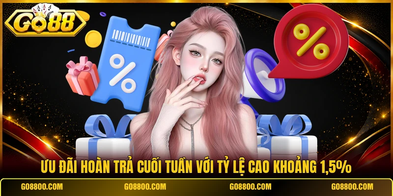 Ưu đãi hoàn trả cuối tuần với tỷ lệ cao khoảng 1,5%